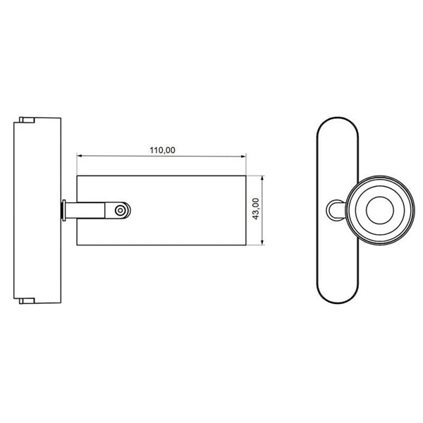 Foco LED de trilho ajustável 12W, LIMBO, 24º preto, 3000K