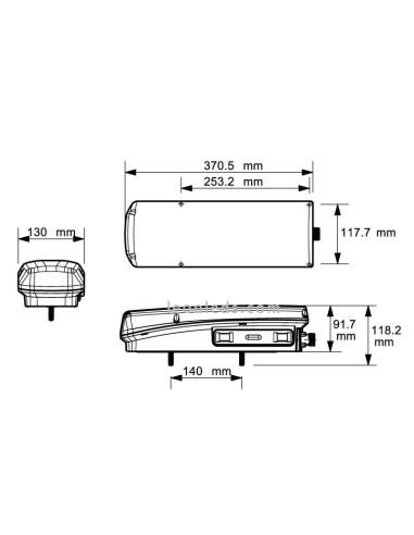 Lucidity 26075 Feu arrière LED 12/24 V 8 fonctions pour tracteurs, clignotant progressivement | Éclairage LeonLeds