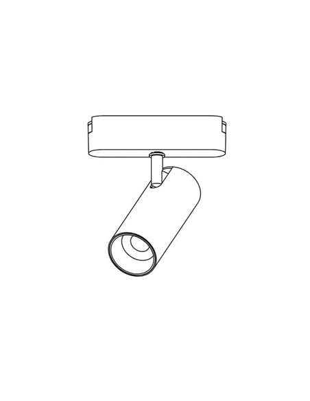Foco carril LED orientable 6W LIMBO, 24º negro, 3000K o Regulable CTT