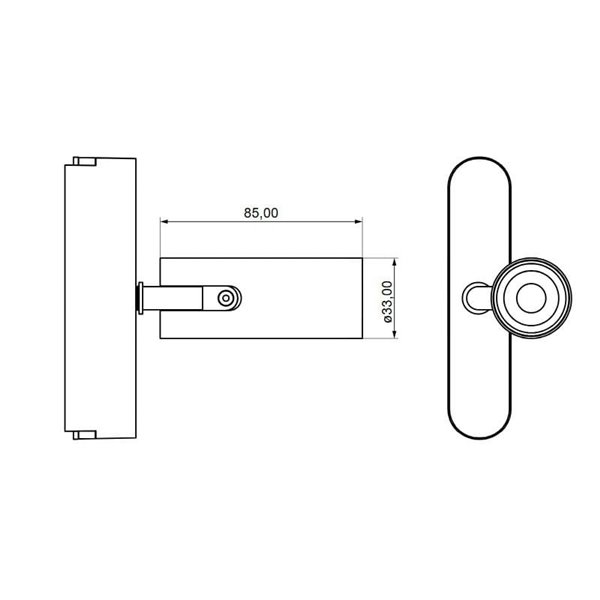 Spot LED sur rail orientable 6W LIMBO, 24º noir, 3000K ou Dimmable CTT