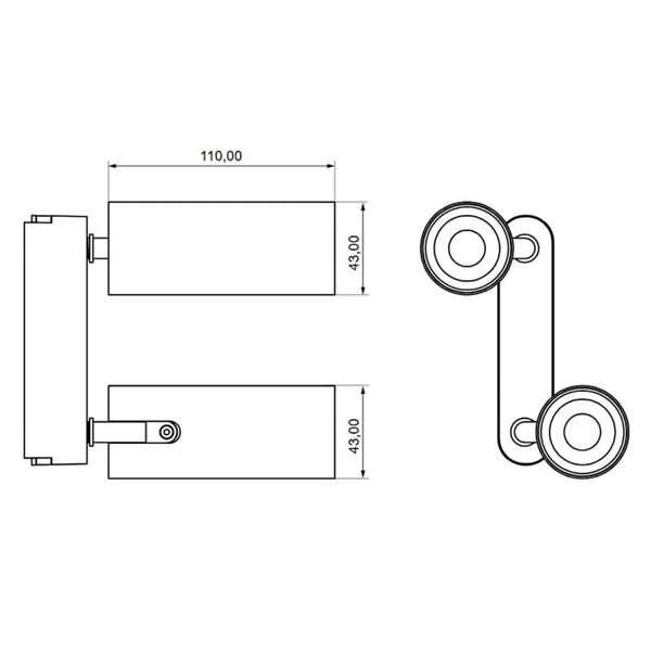 Doble foco carril LED orientable LIMBO, 2x12W 24º, negro, 3000K o Regulable CTT
