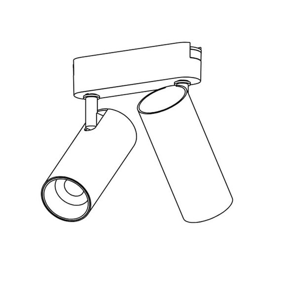 Foco LED de trilho duplo ajustável LIMBO, 2x12W 24º, preto, 3000K ou CTT regulável