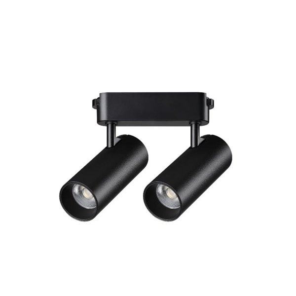 Doble foco carril LED orientable LIMBO, 2x12W 24º, negro, 3000K o Regulable CTT