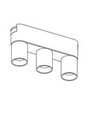 Triple foco LED de rejilla LIMBO, 3x6W 24º negro, 3000K o Regulable CTT