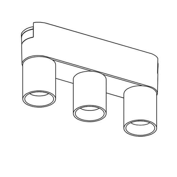 Projecteur triple LED LIMBO grille, 3x6W 24º noir, 3000K ou Dimmable CTT