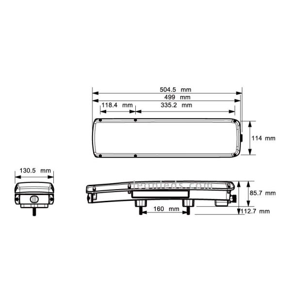Piloto Trasero LED 12/24V 8 Funciones 50,5CM para cabez tractora 26077 Lucidity| LeonLeds