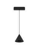 Lámpara LED colgante de carril terminado en cono LIMBO, 6W, 24º negro, 3000K o Regulable CTT