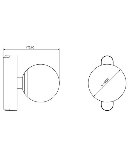 Luminária de trilho em formato de bola LIMBO, 6W 120º preta, 3000K ou CTT regulável