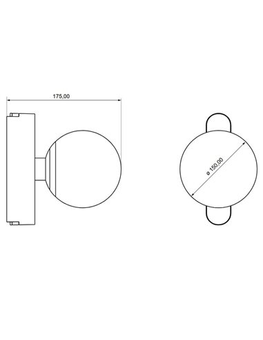Luminária de trilho em formato de bola LIMBO, 6W 120º preta, 3000K ou CTT regulável