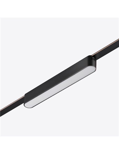 Luminaria lineal de carril LIMBO 22,2cm, 12W 110º negro, 3000K o Regulable CTT