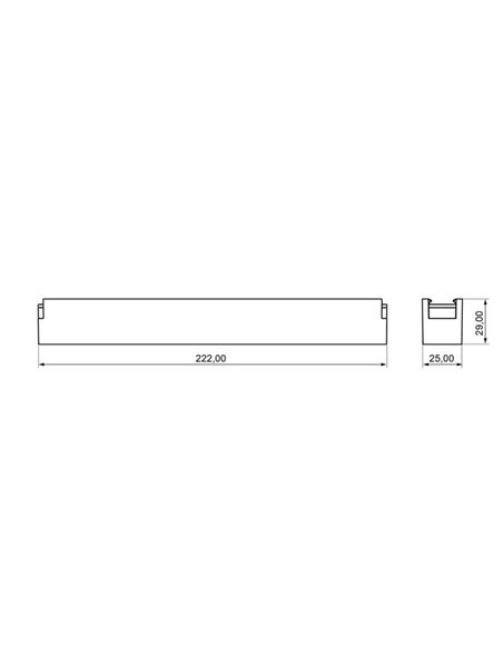 Luminaria lineal de carril LIMBO 22,2cm, 12W 110º negro, 3000K o Regulable CTT