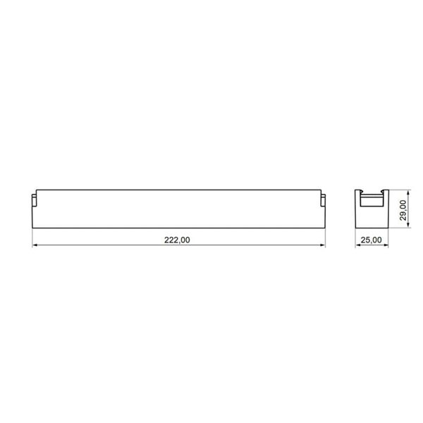 Luminaria lineal de carril LIMBO 22,2cm, 12W 110º negro, 3000K o Regulable CTT