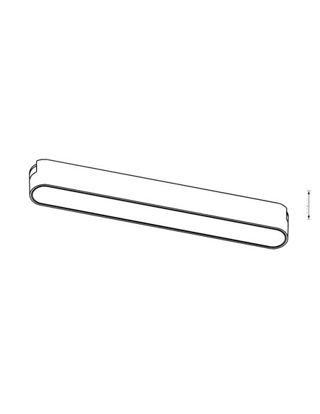 Luminaria lineal de carril LIMBO 22,2cm, 12W 110º negro, 3000K o Regulable CTT