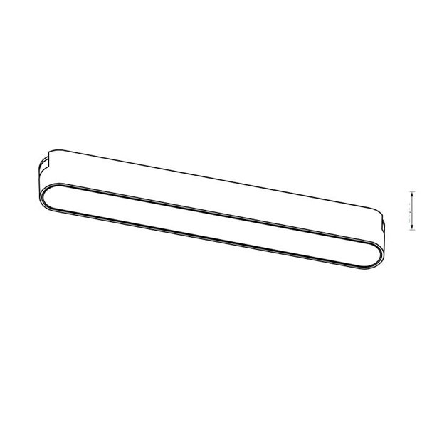 Luminaria lineal de carril LIMBO 22,2cm, 12W 110º negro, 3000K o Regulable CTT