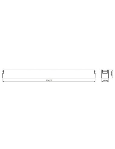 Luminária de trilho linear LIMBO 33cm, 18W 3110º preta, 3000K ou CTT regulável