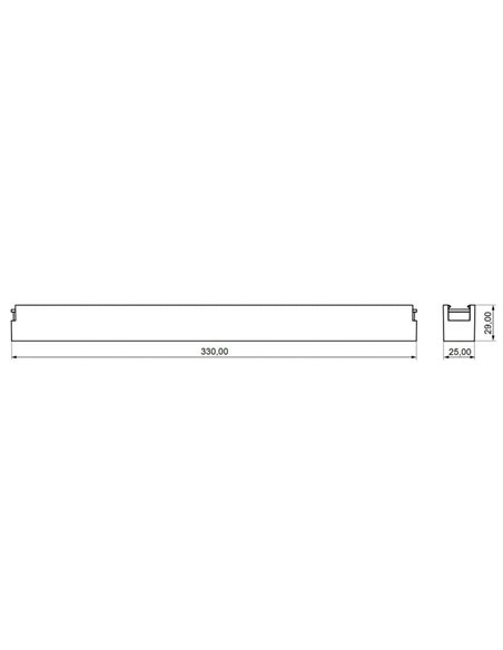 Luminária de trilho linear LIMBO 33cm, 18W 3110º preta, 3000K ou CTT regulável