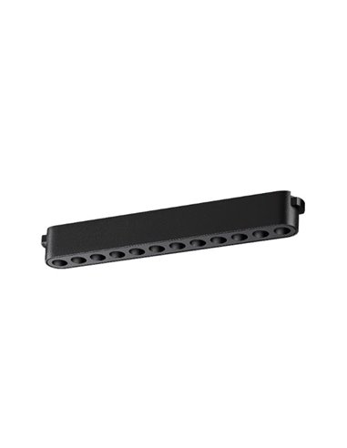 Luminaria lineal rejilla de carril LIMBO 22,2cm, 12W 24º negro, 3000K o Regulable CTT