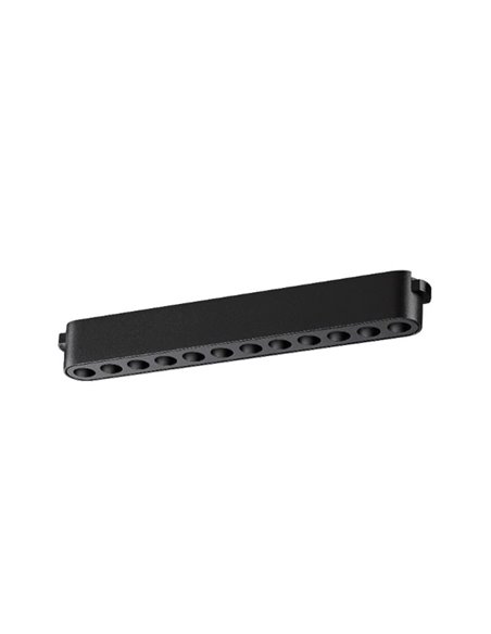 Luminaria lineal rejilla de carril LIMBO 22,2cm, 12W 24º negro, 3000K o Regulable CTT