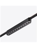 Luminaria lineal rejilla de carril LIMBO 22,2cm, 12W 24º negro, 3000K o Regulable CTT