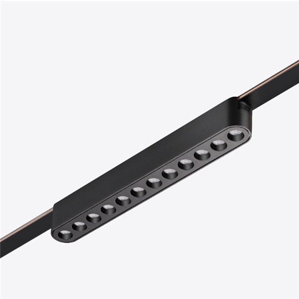 Luminaria lineal rejilla de carril LIMBO 22,2cm, 12W 24º negro, 3000K o Regulable CTT
