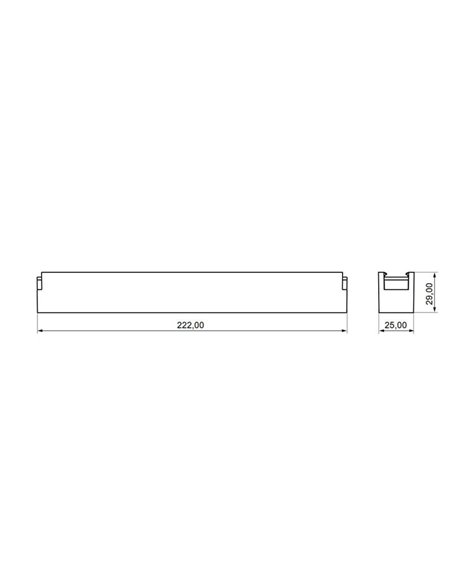 Luminaria lineal rejilla de carril LIMBO 22,2cm, 12W 24º negro, 3000K o Regulable CTT