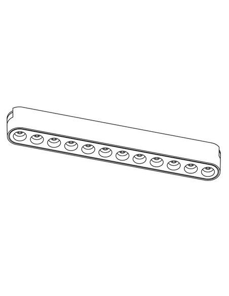 Luminária de grade linear LIMBO 22,2cm, 12W 24º preta, 3000K ou CTT regulável