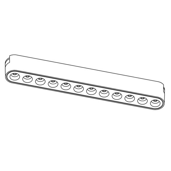 Luminaria lineal rejilla de carril LIMBO 22,2cm, 12W 24º negro, 3000K o Regulable CTT