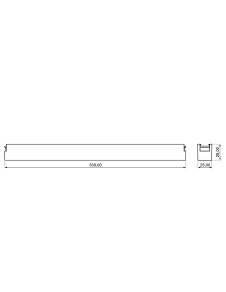 Luminaria lineal rejilla de carril LIMBO 33cm, 18W 24º negro, 3000K o Regulable CTT