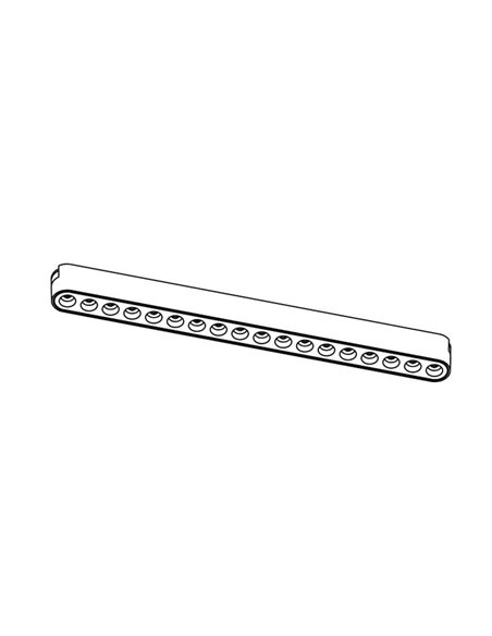 Luminaria lineal rejilla de carril LIMBO 33cm, 18W 24º negro, 3000K o Regulable CTT