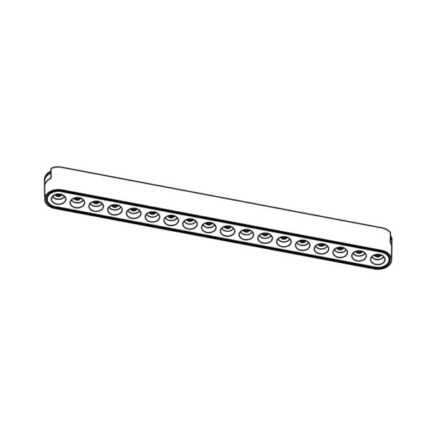 Luminaria lineal rejilla de carril LIMBO 33cm, 18W 24º negro, 3000K o Regulable CTT