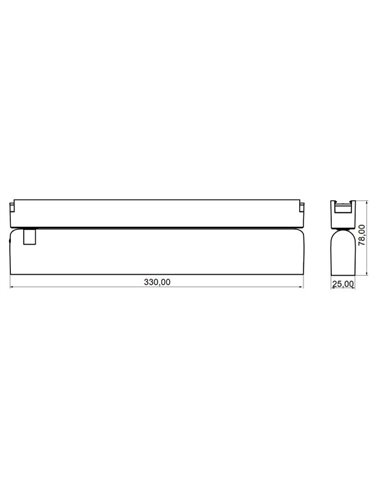 Luminaria lineal orientable de carril LIMBO 33cm, 18W 110º negro, 3000K o Regulable CTT