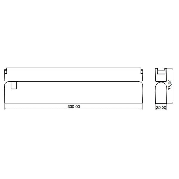 Luminaria lineal orientable de carril LIMBO 33cm, 18W 110º negro, 3000K o Regulable CTT