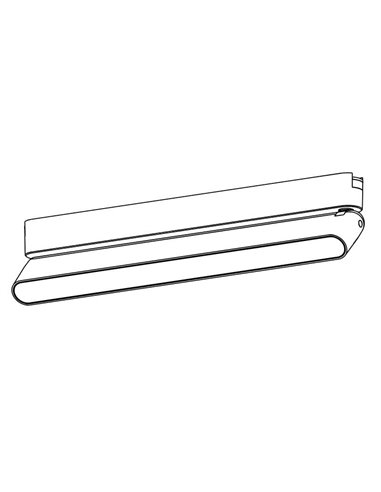 Luminaria lineal orientable de carril LIMBO 33cm, 18W 110º negro, 3000K o Regulable CTT