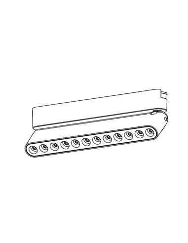 Luminaria lineal orientable rejilla de carril LIMBO, 12W 24º negro, 3000K o Regulable CTT