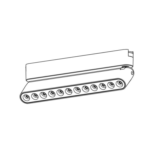 Luminaria lineal orientable rejilla de carril LIMBO, 12W 24º negro, 3000K o Regulable CTT