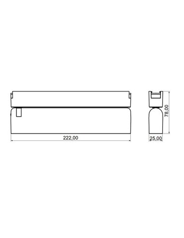 Luminaria lineal orientable rejilla de carril LIMBO, 12W 24º negro, 3000K o Regulable CTT