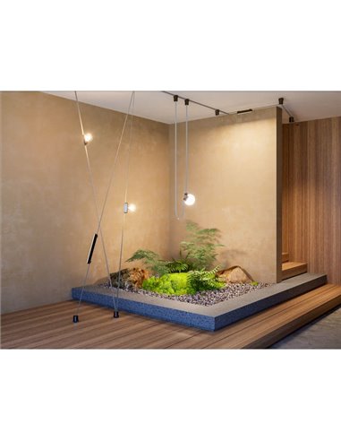 Luminaire linéaire orientable avec rail LIMBO, 12W 24º noir, 3000K ou CTT dimmable