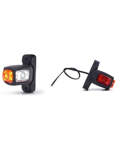 Klaxon LED court avec logo WAS Ambre - Blanc - Rouge 12V 24V A R1 SM1 W62 2053L