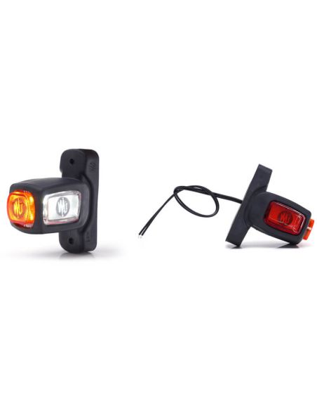 Klaxon LED court avec logo WAS Ambre - Blanc - Rouge 12V 24V A R1 SM1 W62 2053L