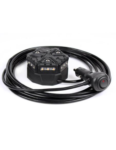 Rotativo LED magnético con conector de mechero MICRO BRIGHT 12V Ámbar IP67 | SAE J845 Class 3, ECE R10, IP67 Ø 7,5Cm