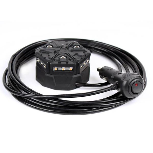 Rotativo LED magnético con conector de mechero MICRO BRIGHT 12V Ámbar IP67 | SAE J845 Class 3, ECE R10, IP67 Ø 7,5Cm