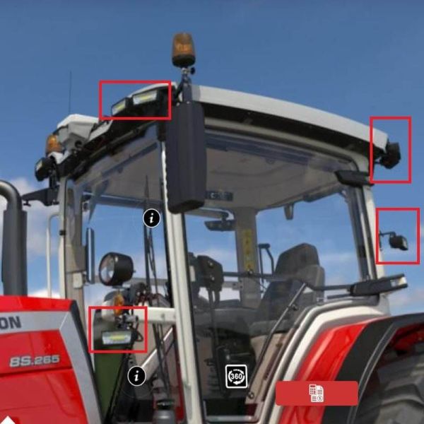 Faro LED de trabajo rectangular para Massey Ferguson 10.260Lm Clase 5 conector Deutsch