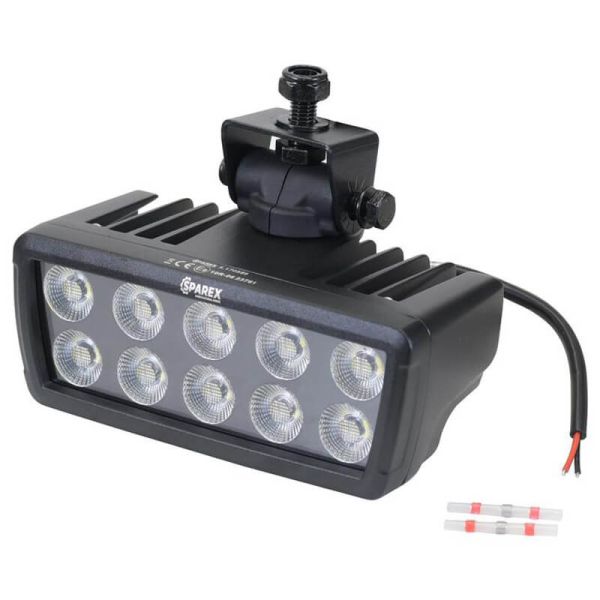Projecteur de travail rectangulaire pivotant à LED pour Massey Ferguson 10 260 lm Classe 5 Connecteur Deutsch