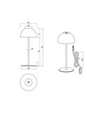 Lámpara LED de sobremesa con carga USB ORTIZ Blanca regulable 2W 150lm, 3000K IP44