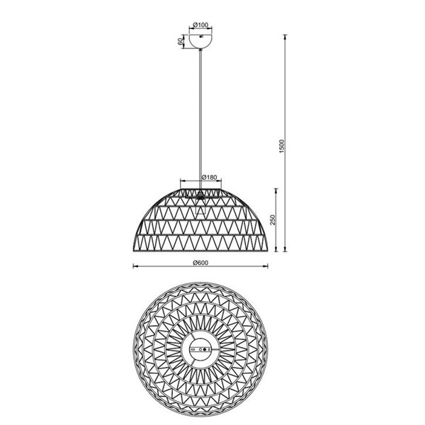 Lámpara de techo pantalla papel trenzado natural PAULETTE altura regulable, bombilla excl. 1x E27 max. 40W IP20