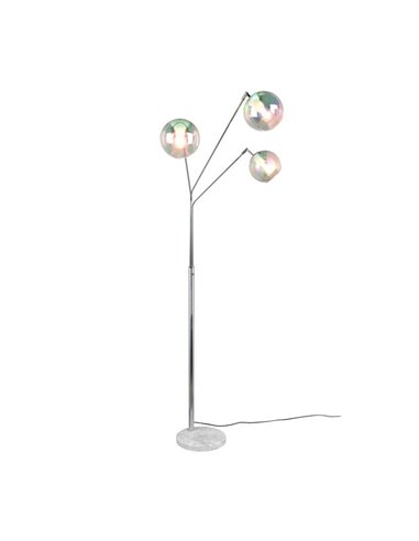 Lampadaire avec 3 abat-jours en verre irisé PAXTON interrupteur intégré ↕200cm ampoule hors TVA. 3x E27 max. 10 W IP20