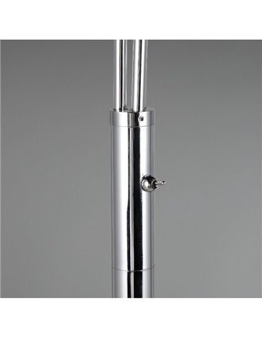 Lámpara de pie con 3 pantallas vidrio iridiscente PAXTON interruptor integrado ↕200cm bombilla excl. 3x E27 max. 10W IP20