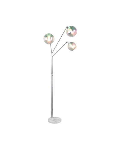 Lampadaire avec 3 abat-jours en verre irisé PAXTON interrupteur intégré ↕200cm ampoule hors TVA. 3x E27 max. 10 W IP20