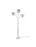 Lámpara de pie con 3 pantallas vidrio iridiscente PAXTON interruptor integrado ↕200cm bombilla excl. 3x E27 max. 10W IP20