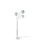Lámpara de pie con 3 pantallas vidrio iridiscente PAXTON interruptor integrado ↕200cm bombilla excl. 3x E27 max. 10W IP20